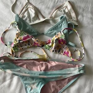 Set of 4 colorful bikini pieces